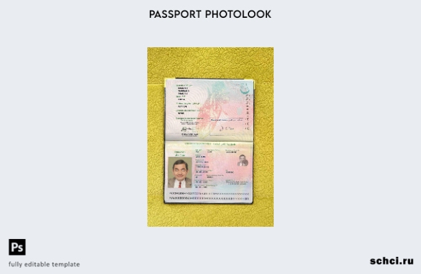 скачать цифровую версию шаблона фотографии паспорта Союза Коморских островов